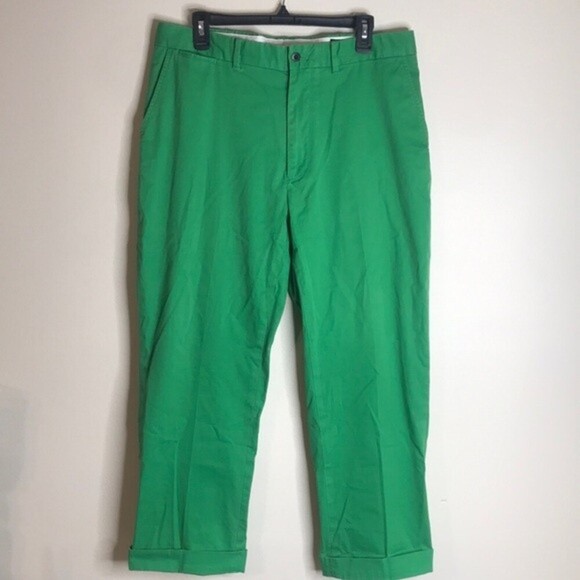 Polo golf Ralph Lauren green cotton twill with stretch pants size 35x30 - Picture 1 of 15